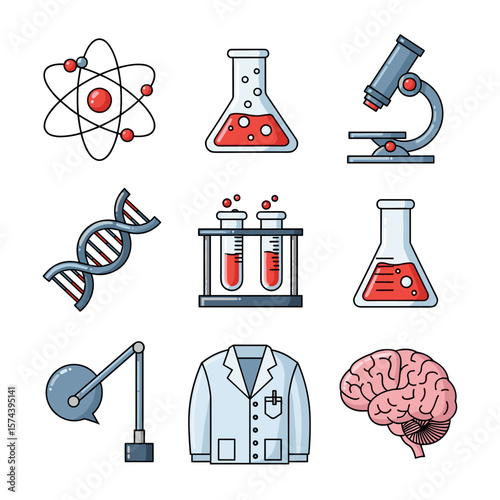 Innovative Science Icon Set in Vector Design