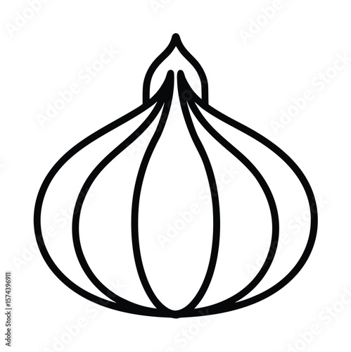 Outline garlic symbol vector illustration on white background