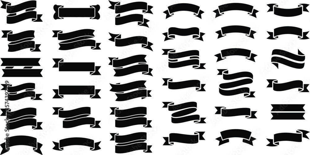 custom made wallpaper toronto digitalCollection of fifteen black banner designs with varying shapes and ribbon tail styles isolated on white