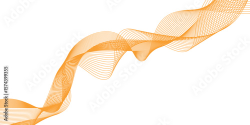 Abstract colorful wave element for design. Digital frequency track equalizer. Digital frequency track equalizer. Vector illustration. Wave with lines created using blend tool. Curved wavy line, smooth