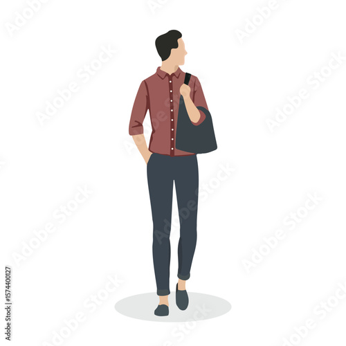Male fashion portrait art illustration.