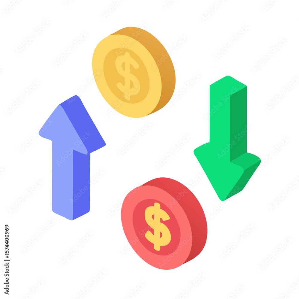 Obraz premium Profit 3D Render Icon