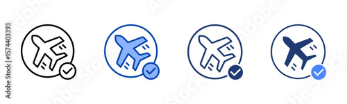 Flight icon set multiple style collection