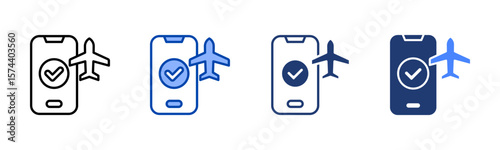 Boarding icon set multiple style collection