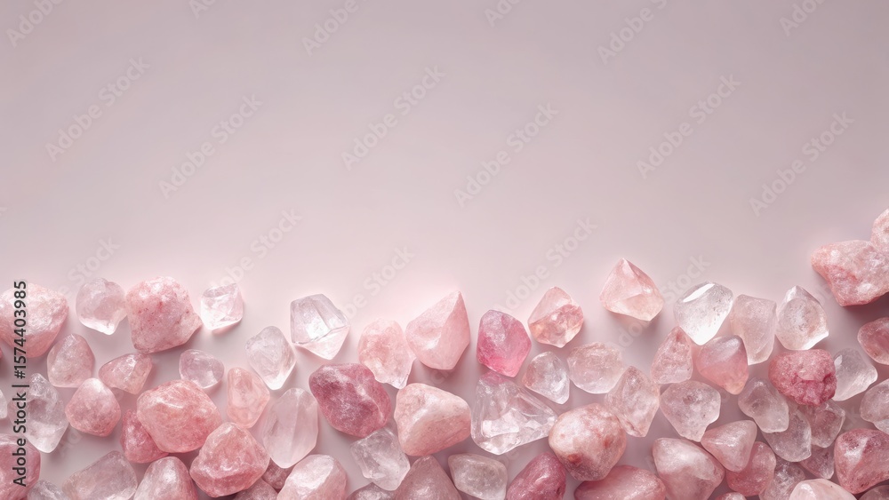 Fototapeta premium Soft pink gemstone pattern on a subtle gradient background
