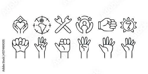 Diversity and Inclusion Line Icon Set Vector Pictogram Collection Representing Equality Unity and Social Justice on Transparent Background comprehensive set line icons representing diversity inclusion