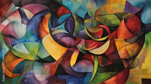 caos, formas abstratas, elementos desordenados, cores vibrantes, mistura de estilos artÃ­sticos, atmosfera 