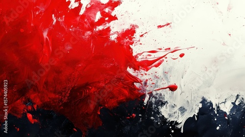 POLISH FLAG ink drop artwork 