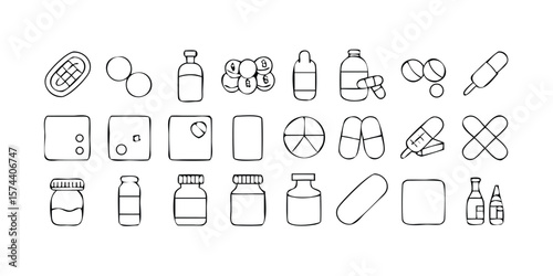 Comprehensive Mega Set of Pharmacy and Medicine Line Icons Representing Healthcare Medical Services and Pharmaceutical Products on transparent background mega set pharmacy medicine line icons