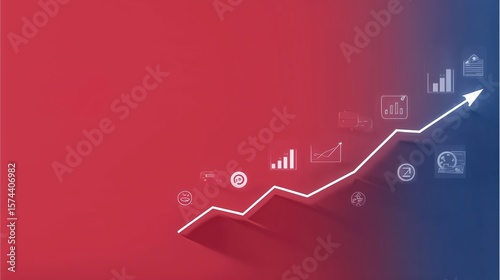 Wallpaper Mural Red and Blue Digital Finance Growth Background Illustration: For Business Reports, Market Analysis, and Financial Value Design
 Torontodigital.ca