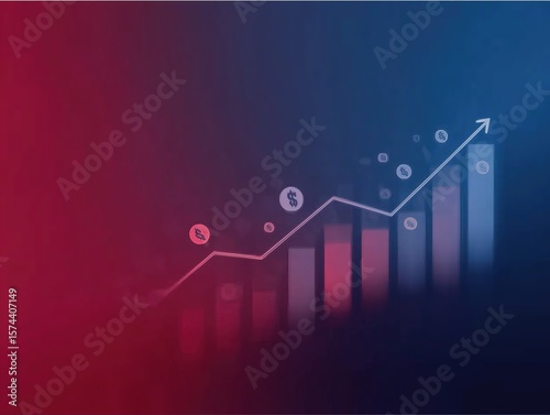 Wallpaper Mural Red and Blue Digital Finance Growth Background Illustration: For Business Reports, Market Analysis, and Financial Value Design
 Torontodigital.ca