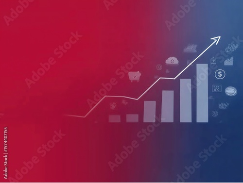 Wallpaper Mural Red and Blue Digital Finance Growth Background Illustration: For Business Reports, Market Analysis, and Financial Value Design
 Torontodigital.ca
