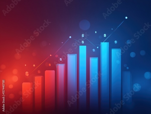 Wallpaper Mural Red and Blue Digital Finance Growth Background Illustration: For Business Reports, Market Analysis, and Financial Value Design
 Torontodigital.ca