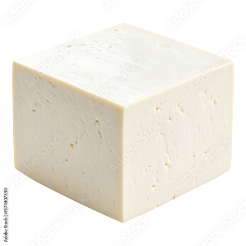 3D tofu block icon isolated on transparent background. PNG