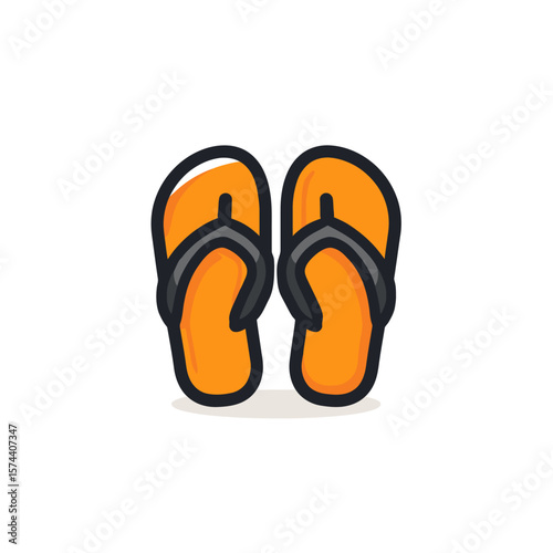 Isolated sandals depict summer footwear beach vacation illustration