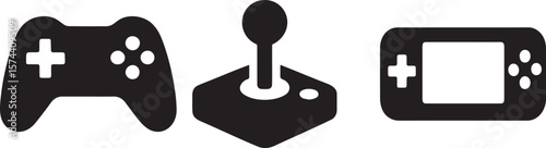 Game controllers and joystick icons video game controller