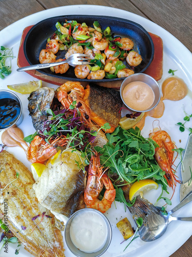 snapshot of restaurant food plate, close-up