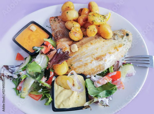 snapshot of restaurant food plate, close-up
