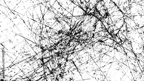 Abstract grunge texture with black and white scratches and noise. High-contrast vector illustration with rough lines and distressed pattern.