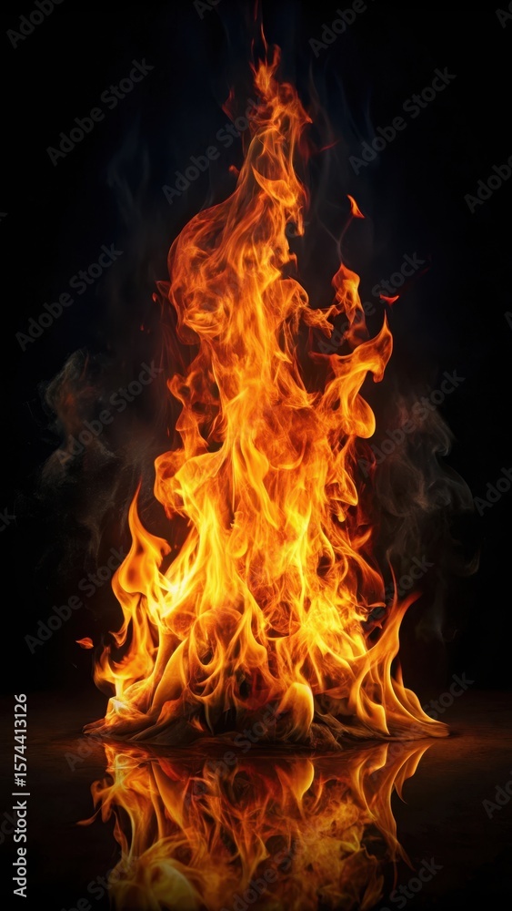 Fototapeta premium Fiery splendor on dark canvas