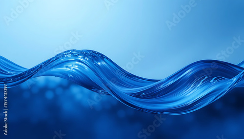 Fototapeta Naklejka Na Ścianę i Meble -  abstract blue background with waves, 4K and HD image