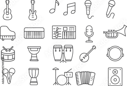 Musical Instruments and Symbols Collection guitar electric guitar