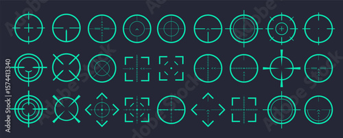 Target aim and aiming to bullseye signs symbol.Creative vector illustration of crosshairs icon set isolated on transparent background. Art design. Abstract concept graphic games shooters element