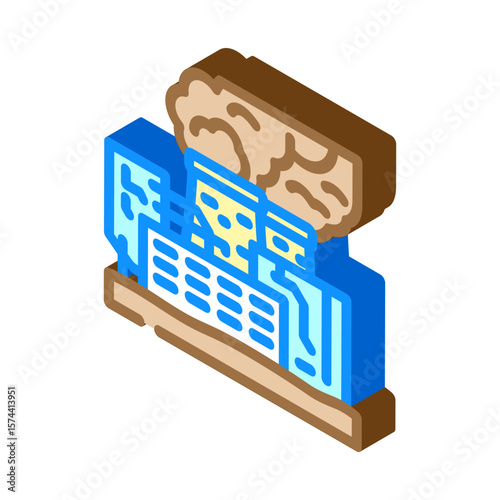 lead smelter emitting toxic fumes air isometric icon vector illustration