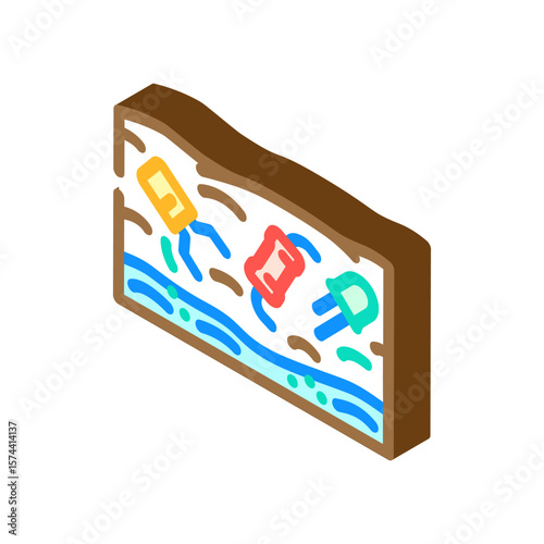 toxic metals e waste affecting urban environments isometric icon vector illustration