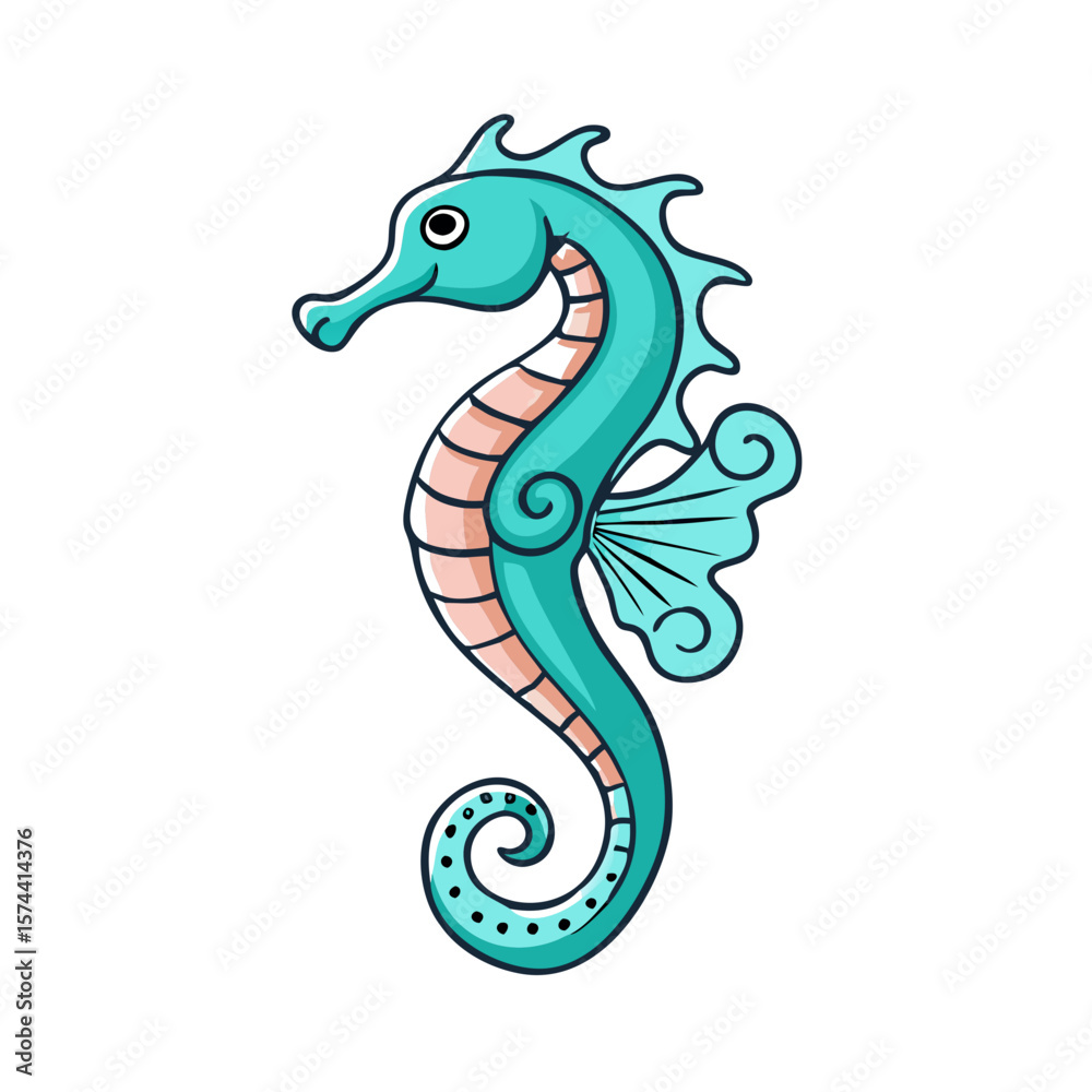 Fototapeta premium Graceful Seahorse with Flowing Tail