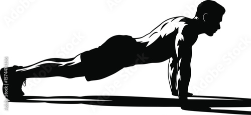 Man performing push up exercise fitness