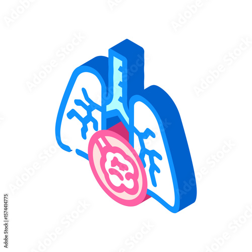 idiopathic pulmonary fibrosis isometric icon vector illustration