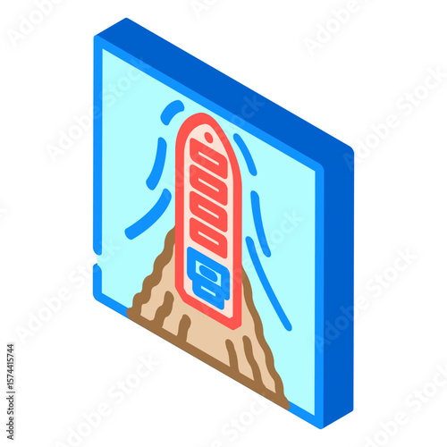 tanker leaking sea isometric icon vector illustration