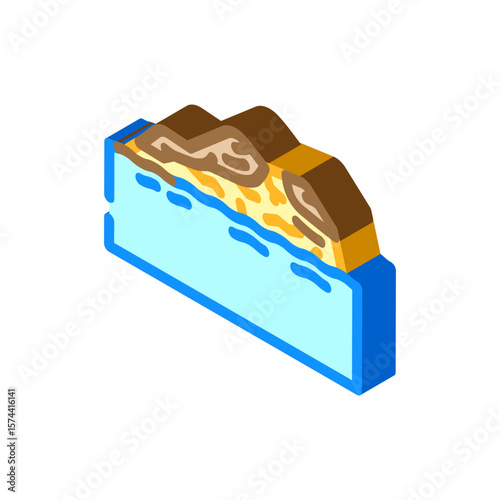 stains rocks water isometric icon vector illustration