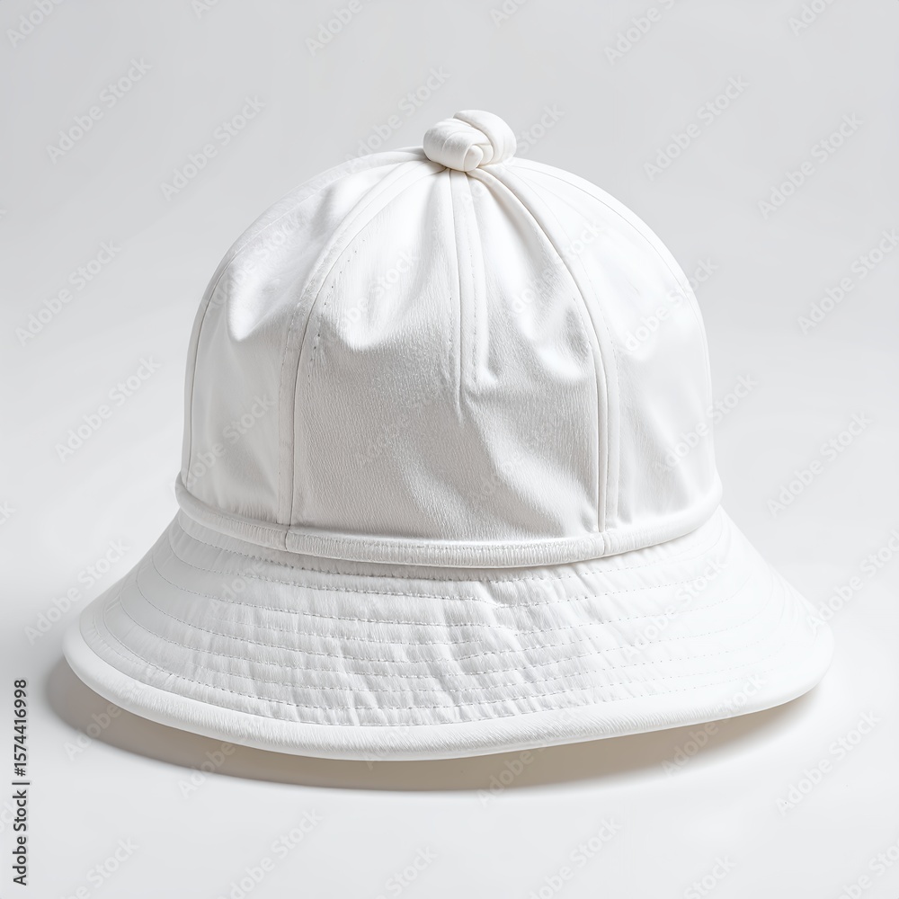 Fototapeta premium Monochrome headwear, soft textile form, contemporary millinery style, minimalist aesthetic on white background