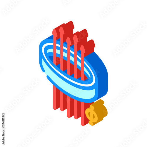 superconducting loop quantum computer isometric icon vector illustration
