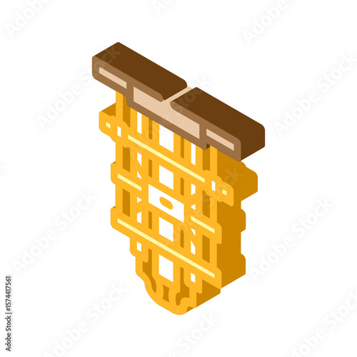 processor inside cooling chamber isometric icon vector illustration
