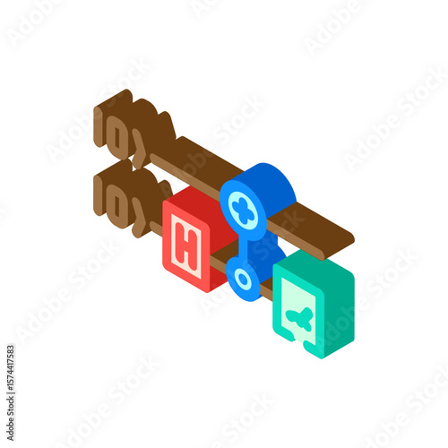 gates diagram quantum computer isometric icon vector illustration