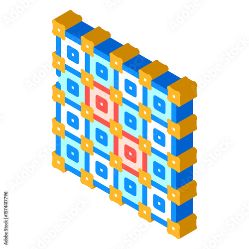 error correction quantum computer isometric icon vector illustration