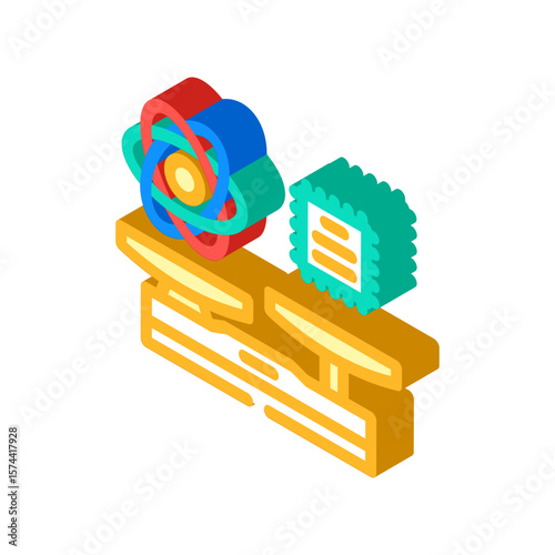 supremacy quantum computer isometric icon vector illustration