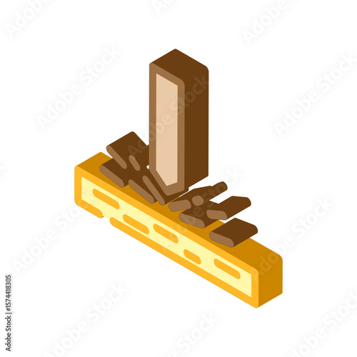 impact resistant isometric icon vector illustration