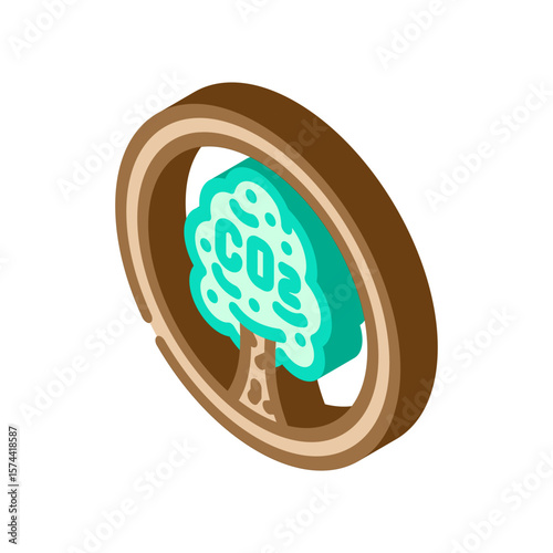 carbon neutral product isometric icon vector illustration