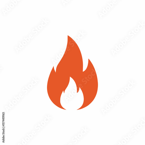 Candle flame icon, solid orange, white background