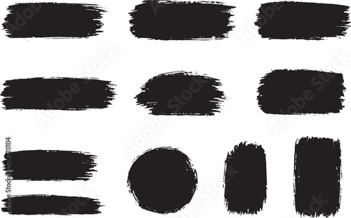 Black Brush Strokes and Shapes paint grunge