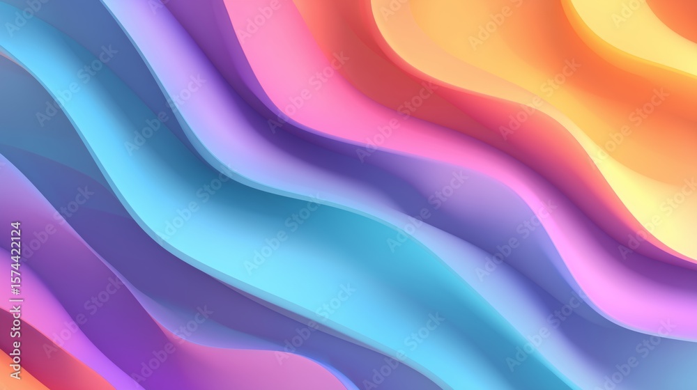 Obraz premium vibrant abstract wave pattern in minimal 3d gradient background design