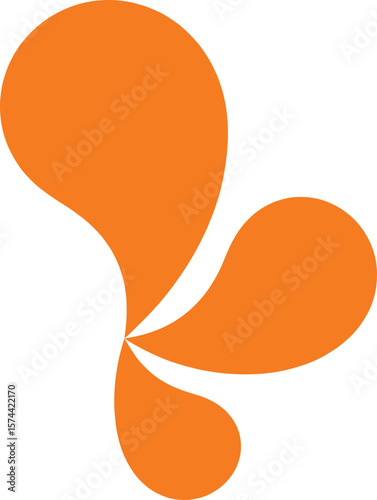 Abstract orange shapes flowing together creating a dynamic visual graphic