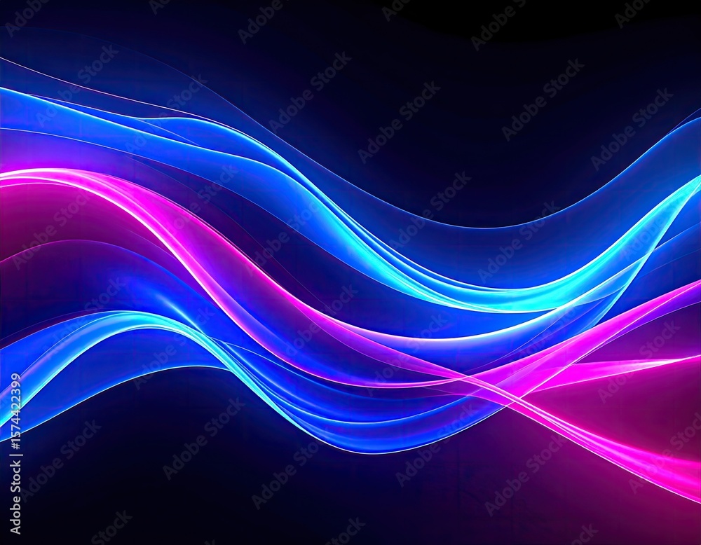 Naklejka premium Abstract neon waves