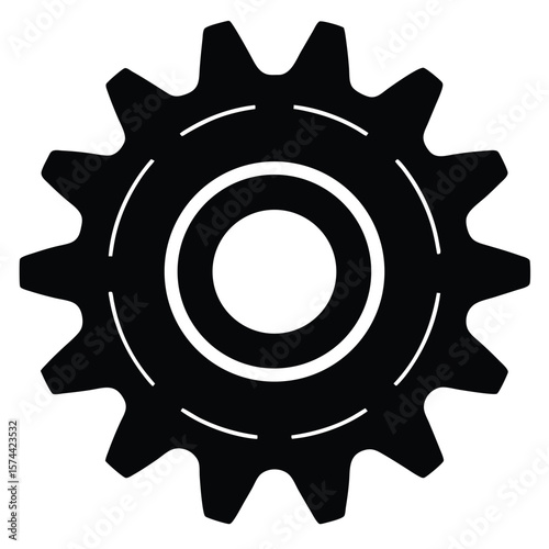 Psychologist element isolated gear mechanism on white background