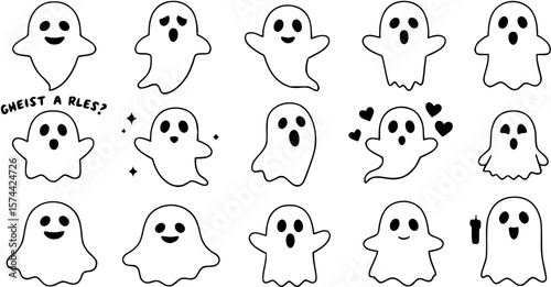 Halloween Ghost Vector Icon
