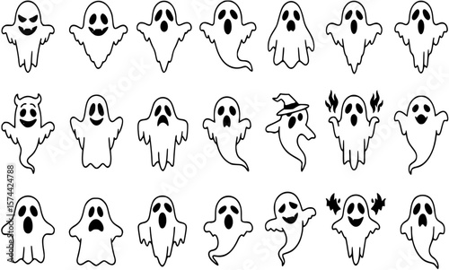 Halloween Ghost Vector Icon
